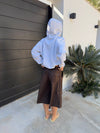 Kelsey bermudashorts med nålestriber - Brun