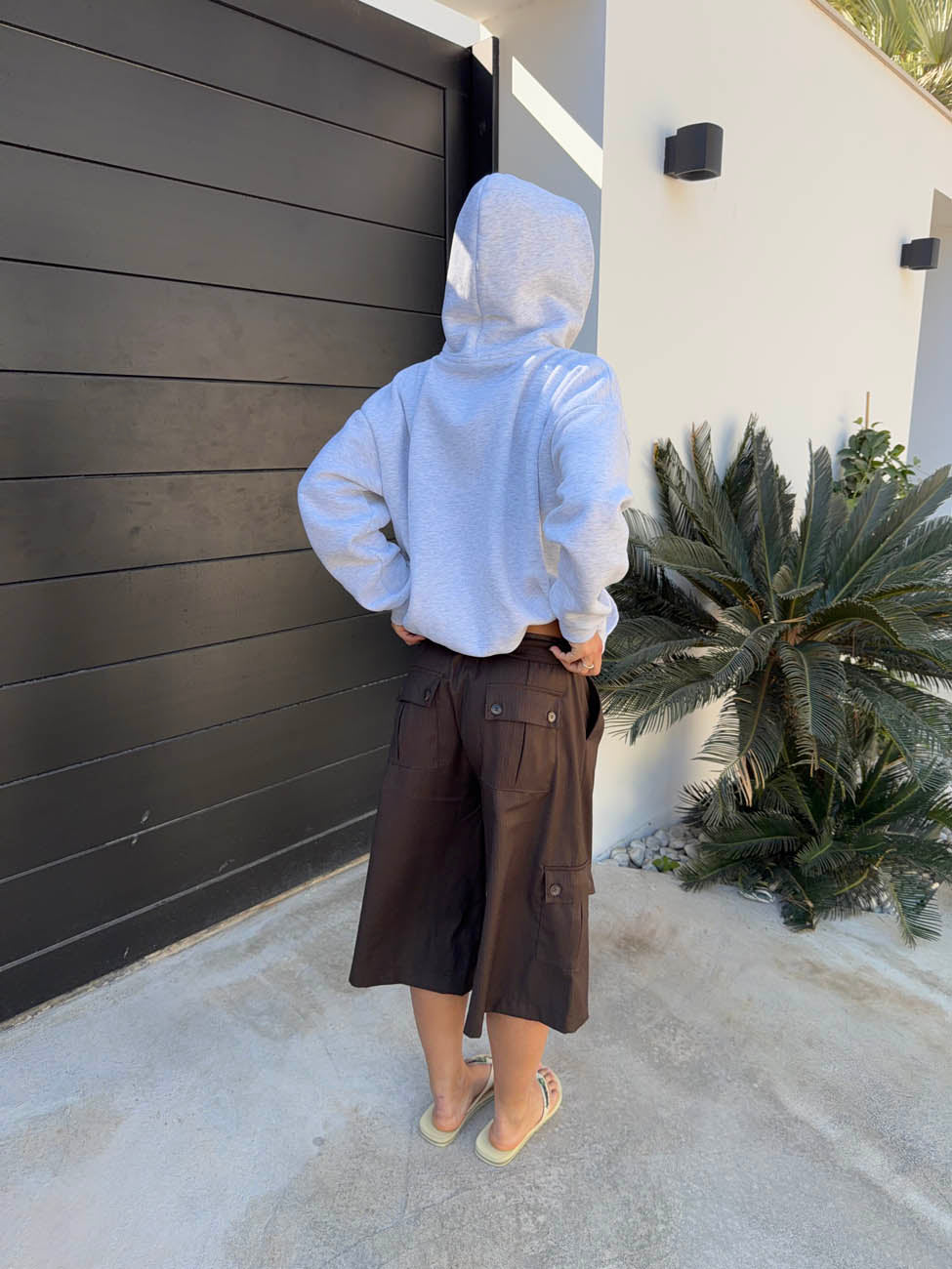 Kelsey bermudashorts med nålestriber - Brun