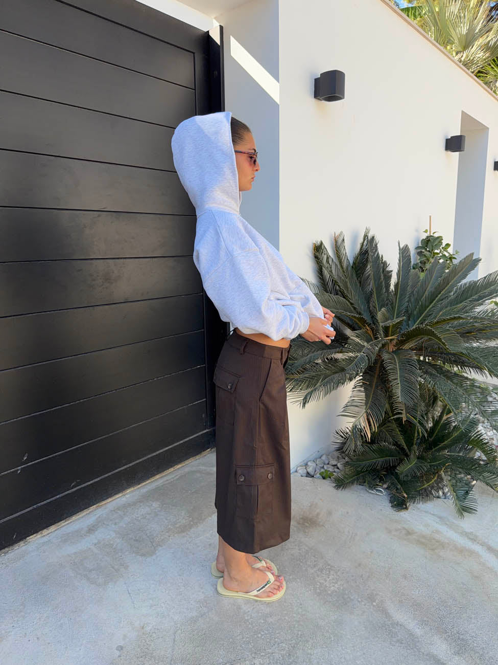 Kelsey bermudashorts med nålestriber - Brun