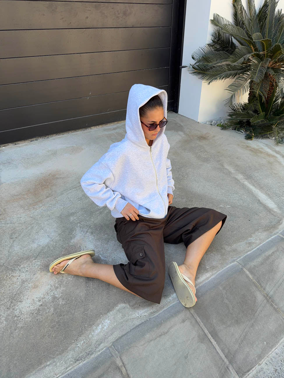 Kelsey bermudashorts med nålestriber - Brun