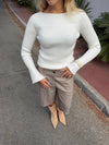 Pilena bluse med knapper - Hvid