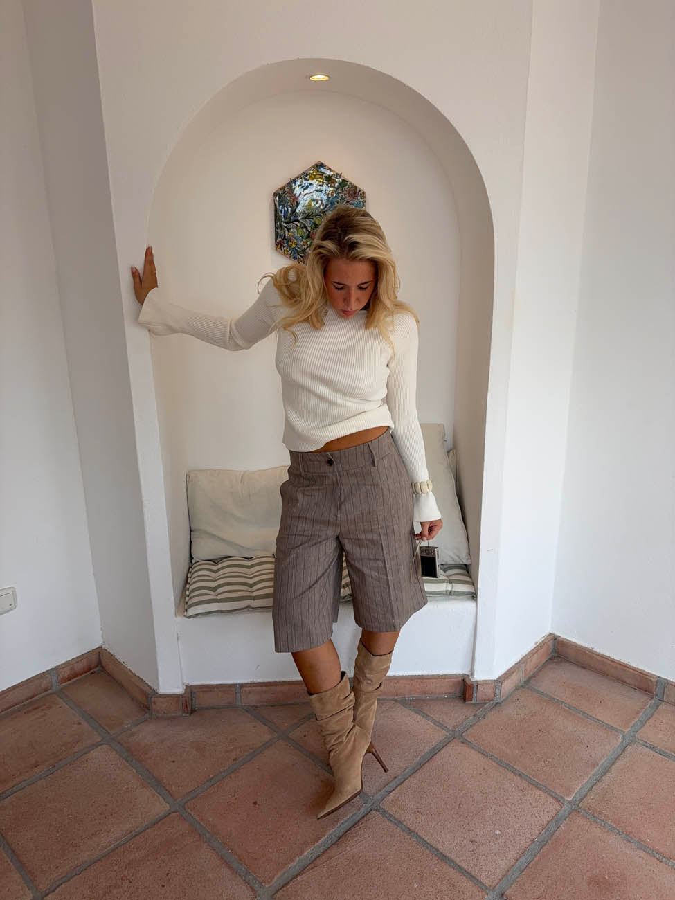 Pilena bluse med knapper - Hvid