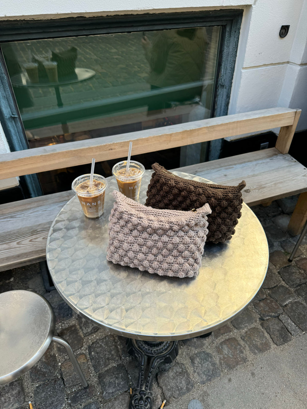 Hæklet clutch - Beige