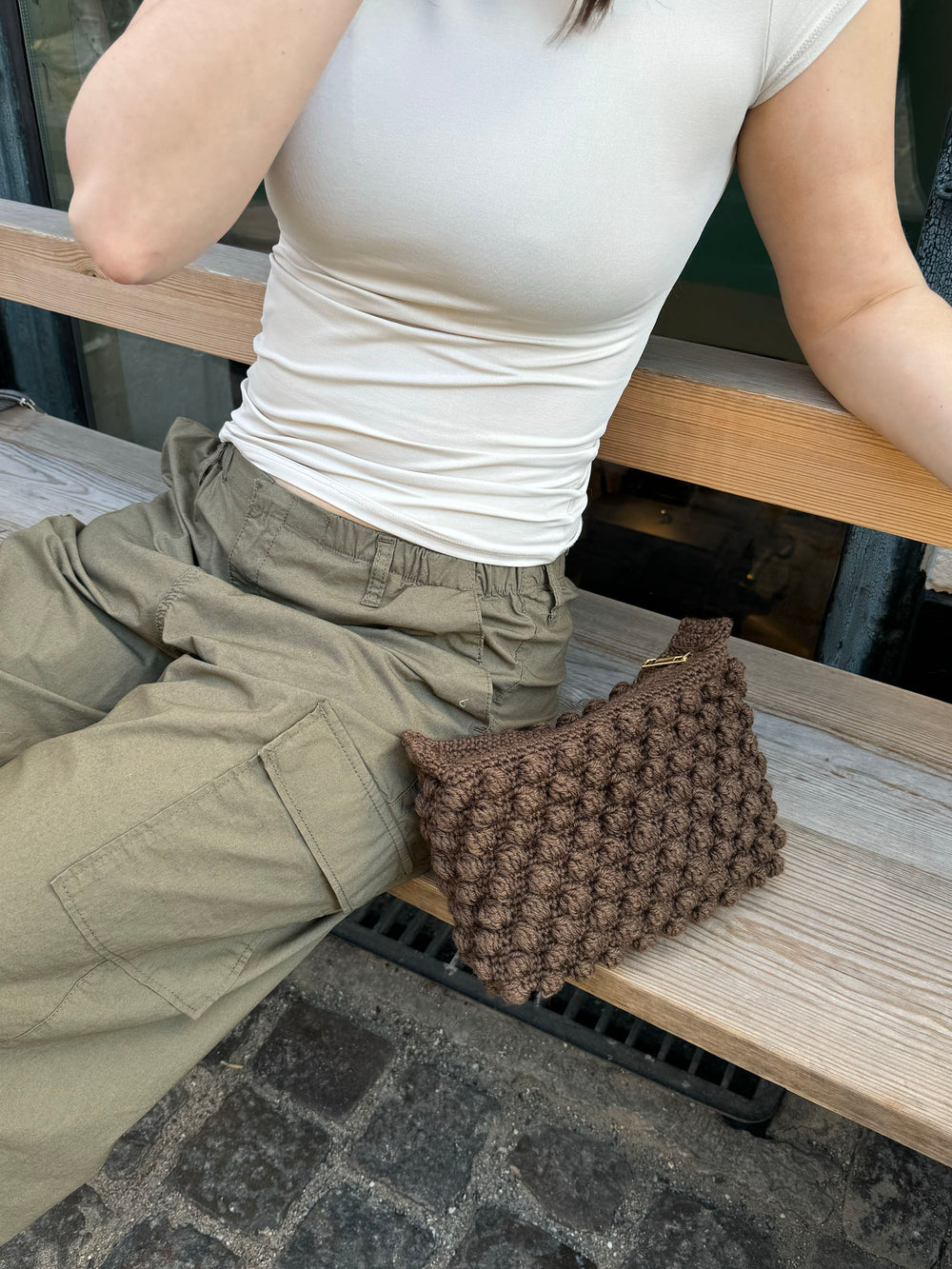 Hæklet clutch - Brun