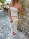 Fiorella tube top med blonder - Hvid/beige