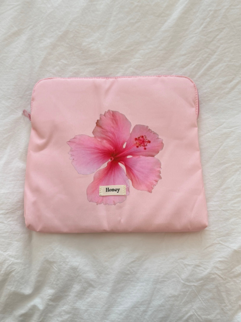 Honey computer sleeve - Lyserød med pink blomst