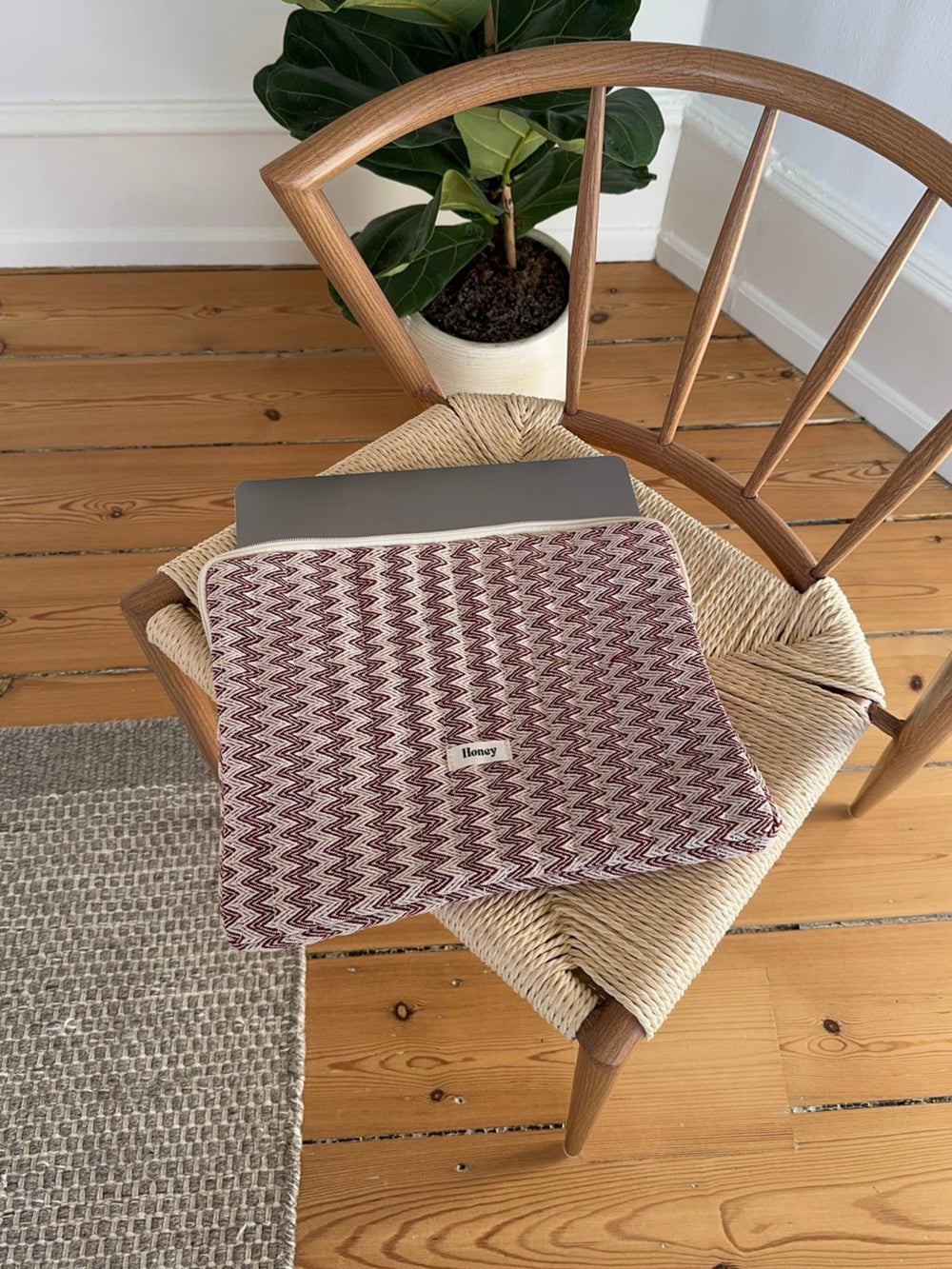 Honey computer sleeve - Beige/rød