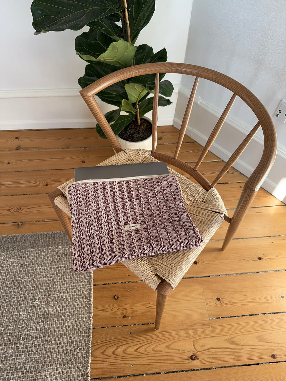 Honey computer sleeve - Beige/rød