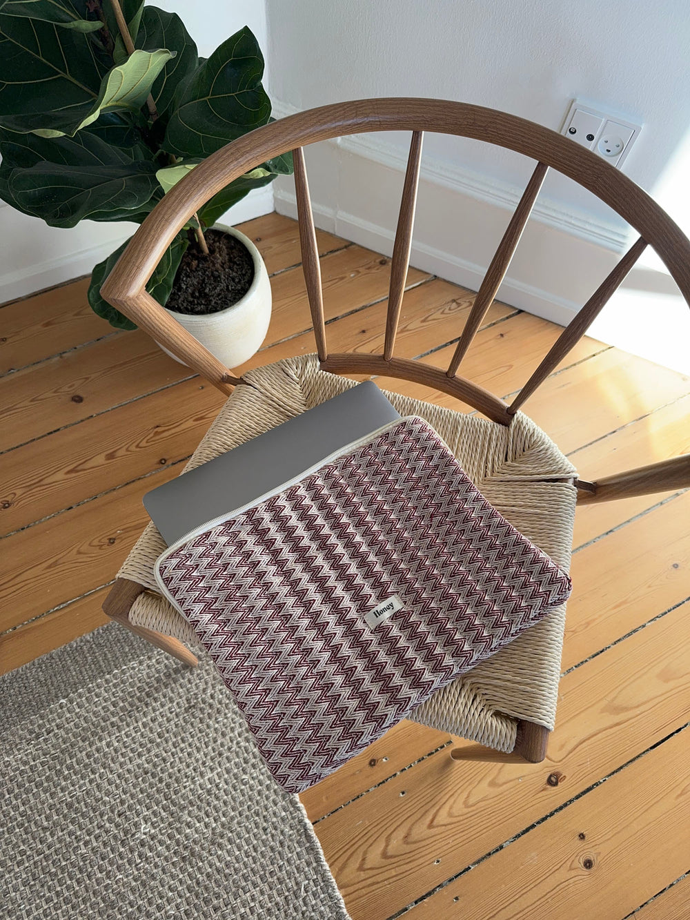 Honey computer sleeve - Beige/rød