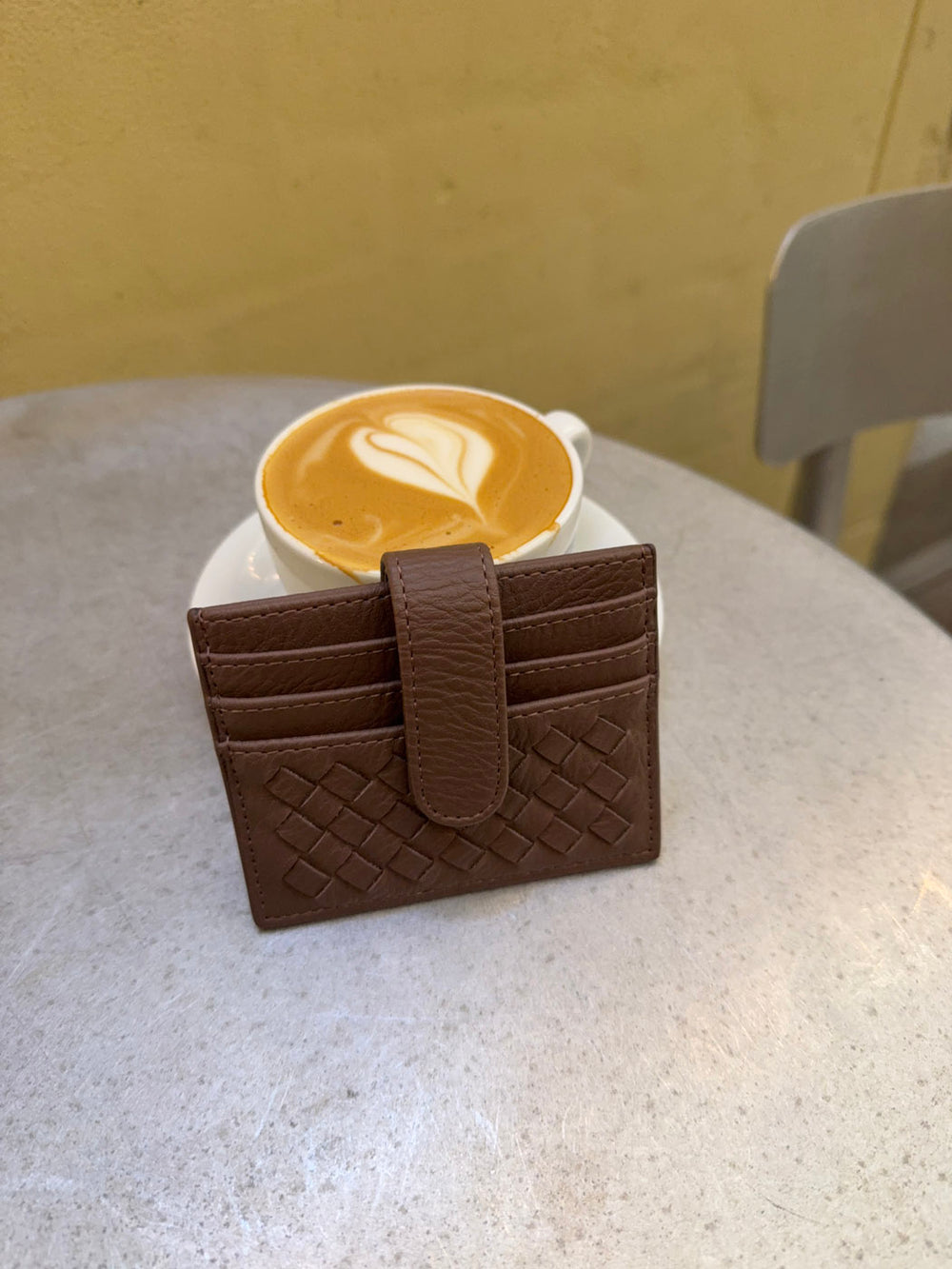 Boston flettet kortholder - Taupe