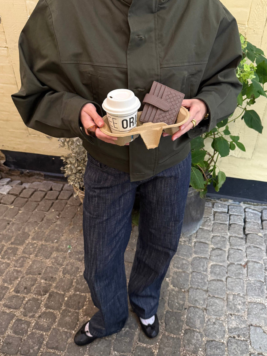 Boston flettet kortholder - Taupe