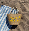Terlizzi flettet taske med citroner - Beige/gul