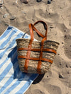 Puglia flettet taske med læder detaljer - Beige/brun