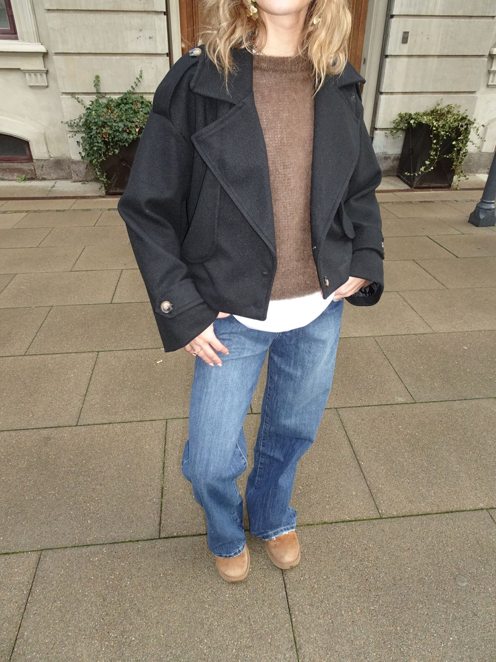 Nima kort frakke - Sort