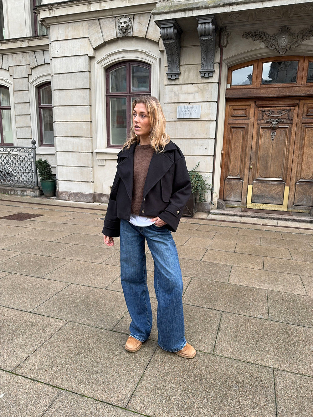 Nima kort frakke - Sort