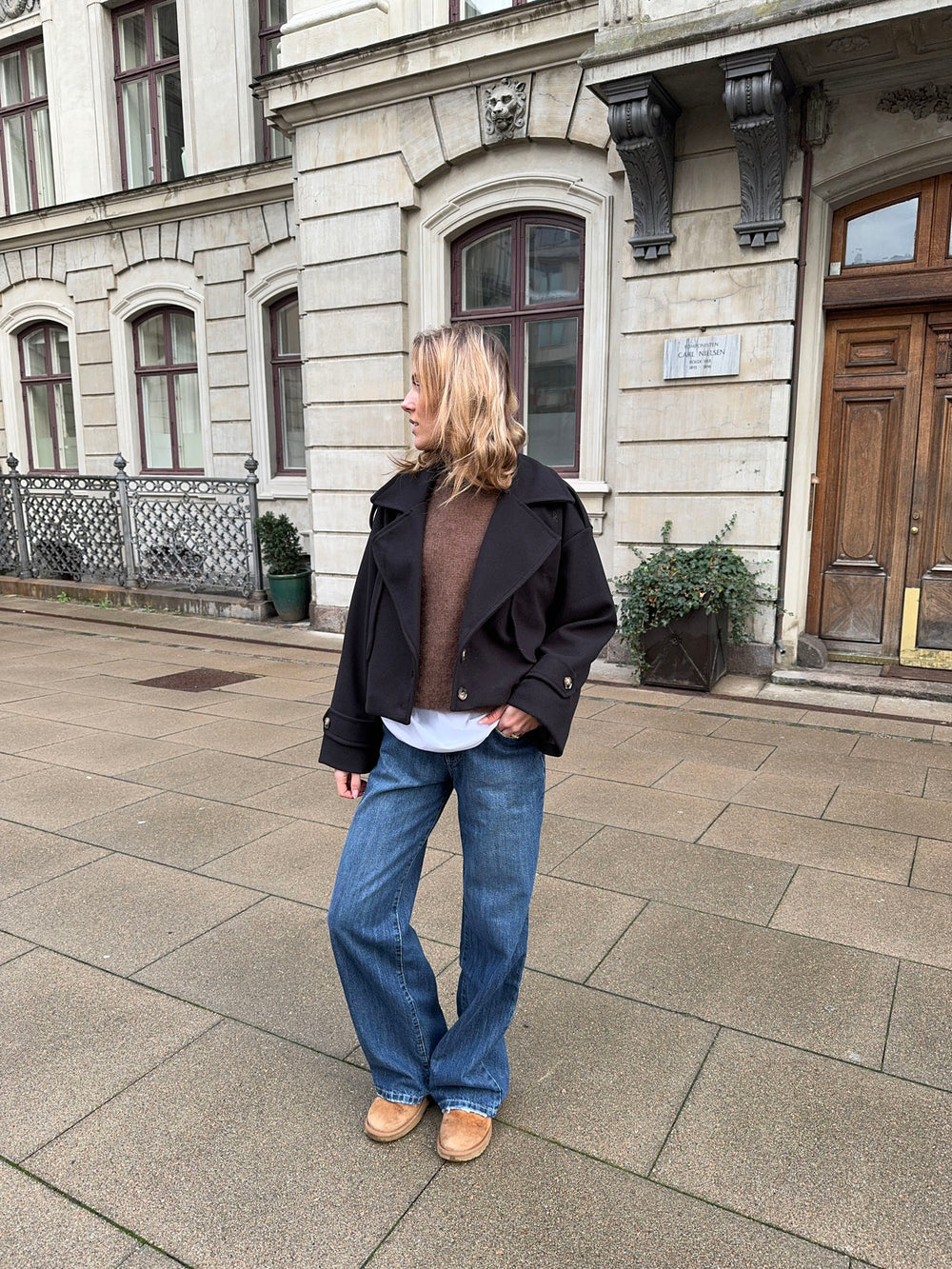 Nima kort frakke - Sort