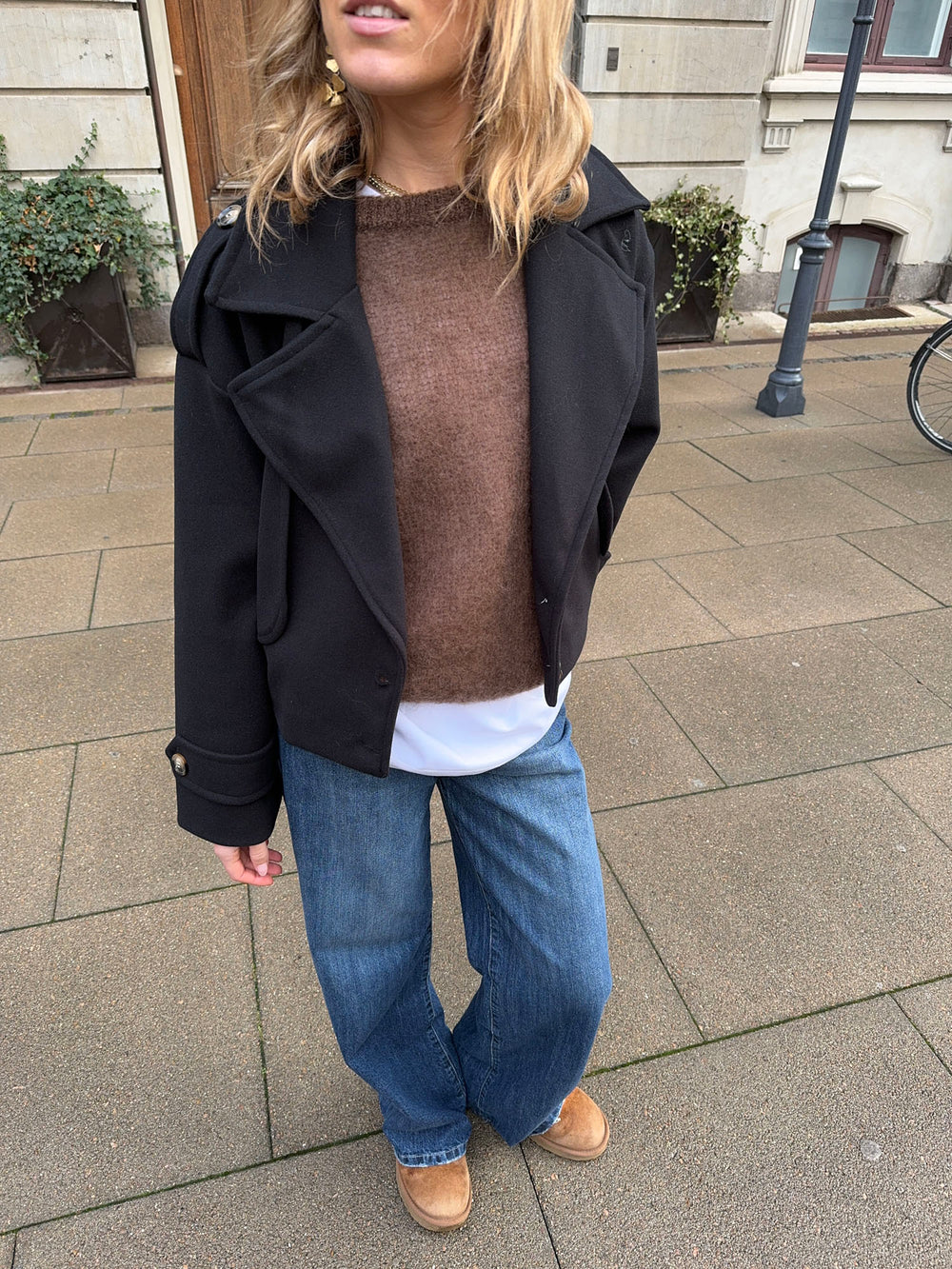 Nima kort frakke - Sort