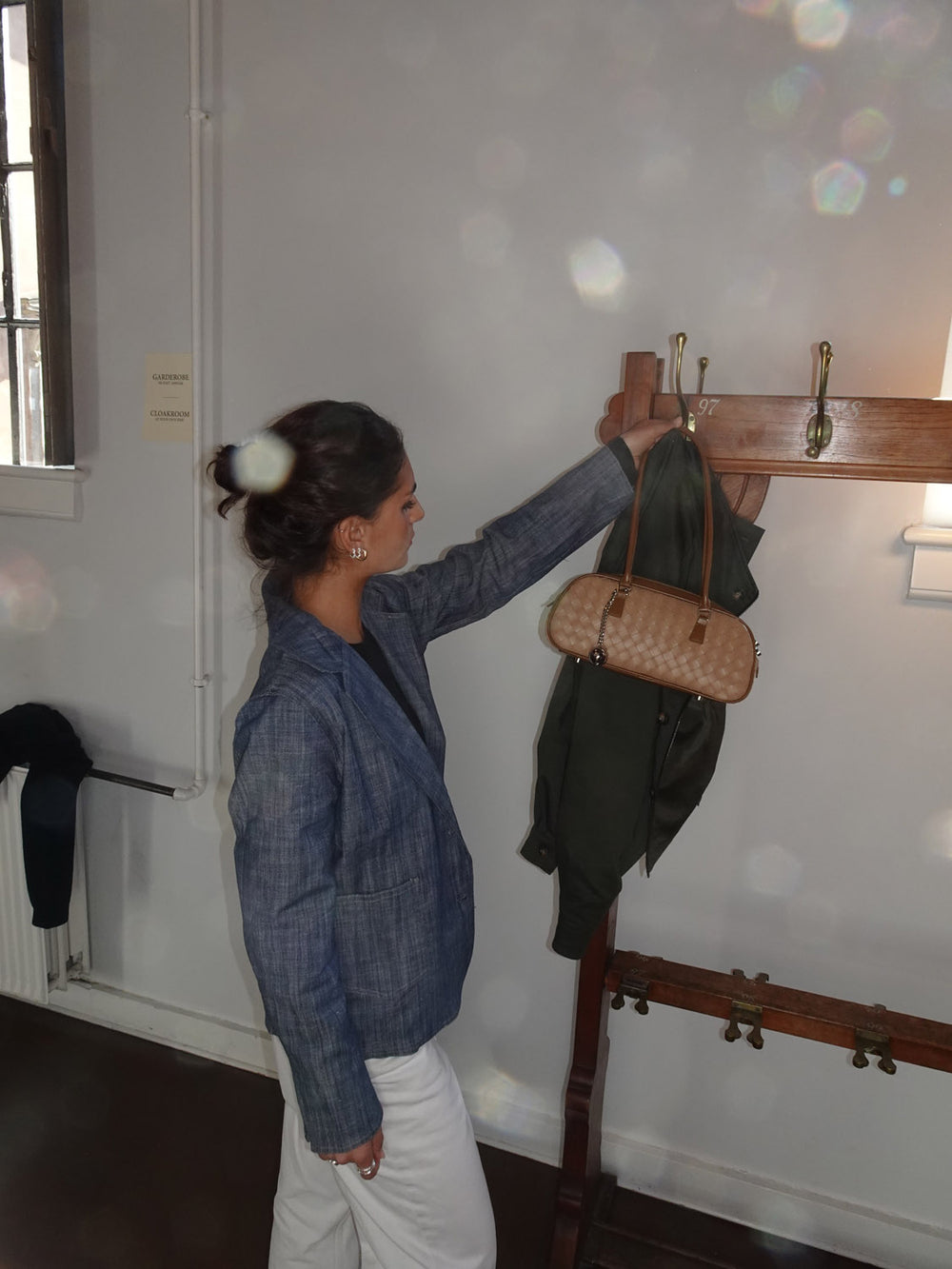 Noella håndtaske med mønster - Beige