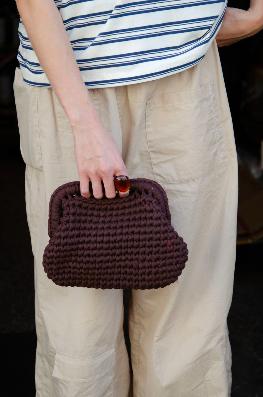 Calia hæklet clutch - Brun