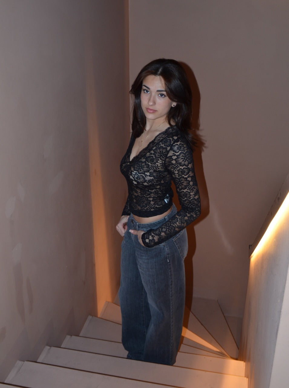 Viktoria blonde bluse - Sort