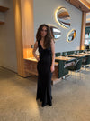 Miana maxi satin kjole - Sort