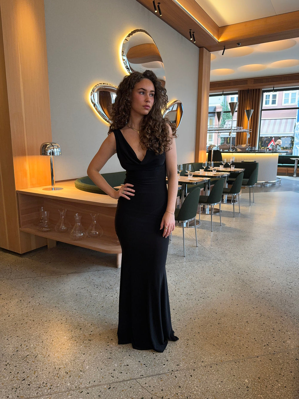 Flora maxi kjole - Sort