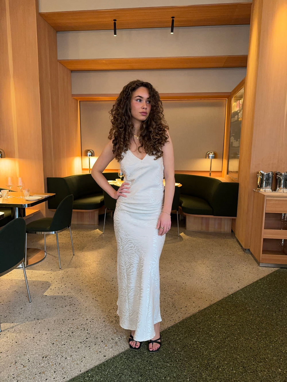 Donnia maxi kjole i silke - Off white