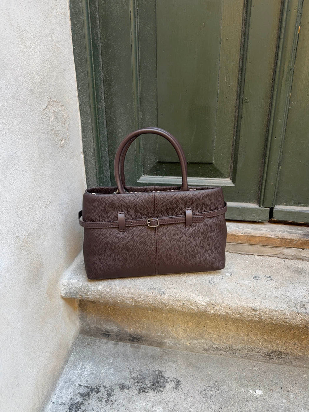 Lou lille håndtaske med detaljer - Brun