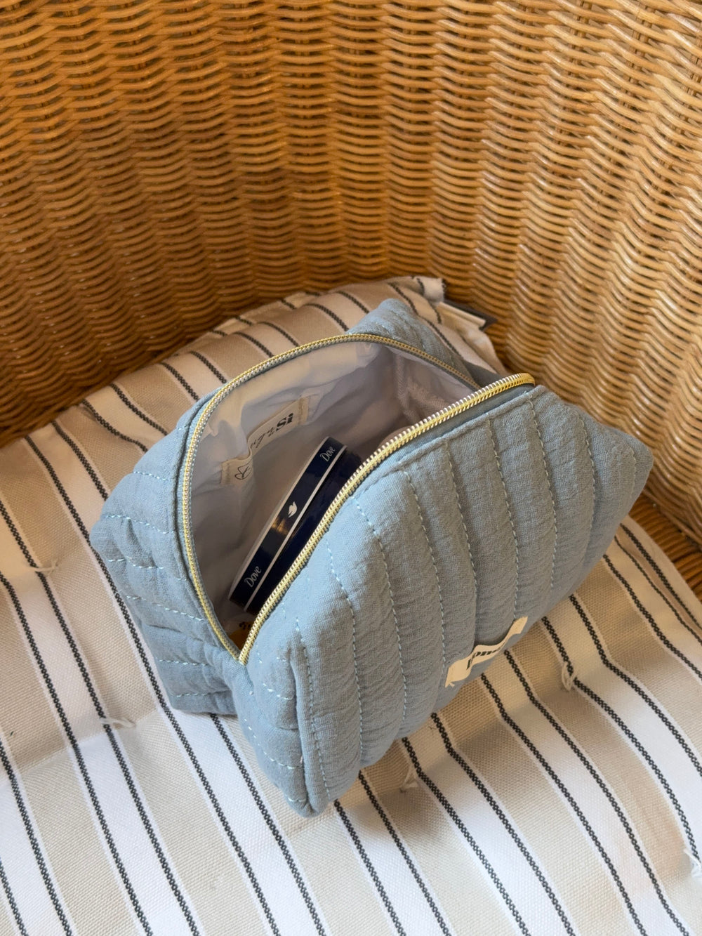 Honey lille toilettaske - Støvet blå