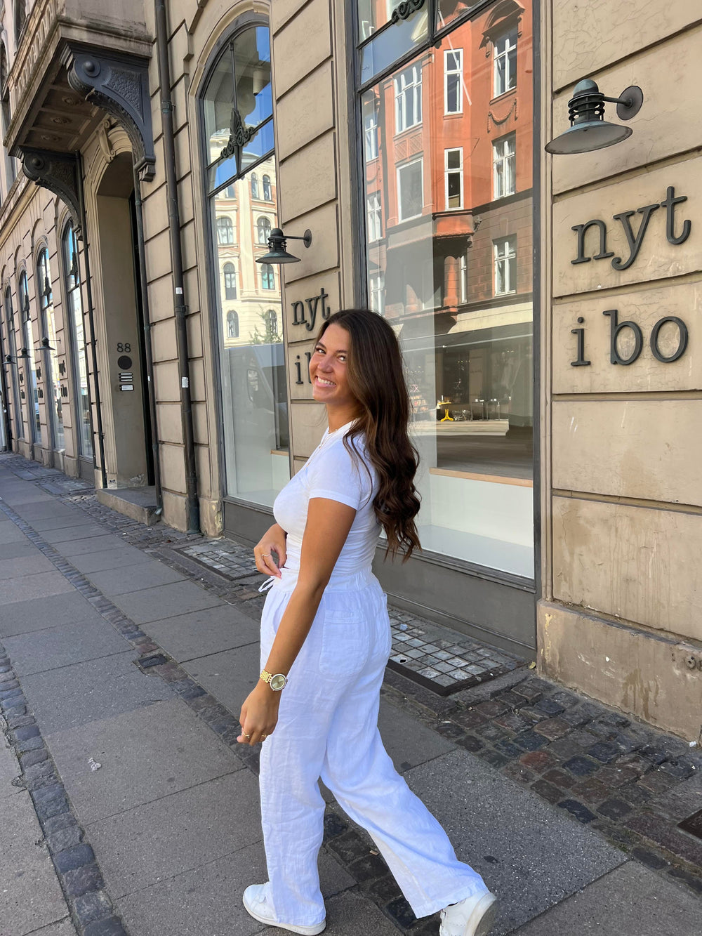 Angel hør bukser - hvid