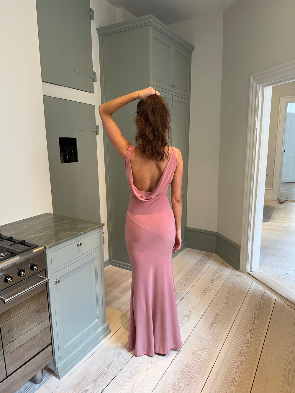 Flora maxi kjole - Støvet rosa