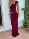 Yasmina maxi nederdel - Bordeaux
