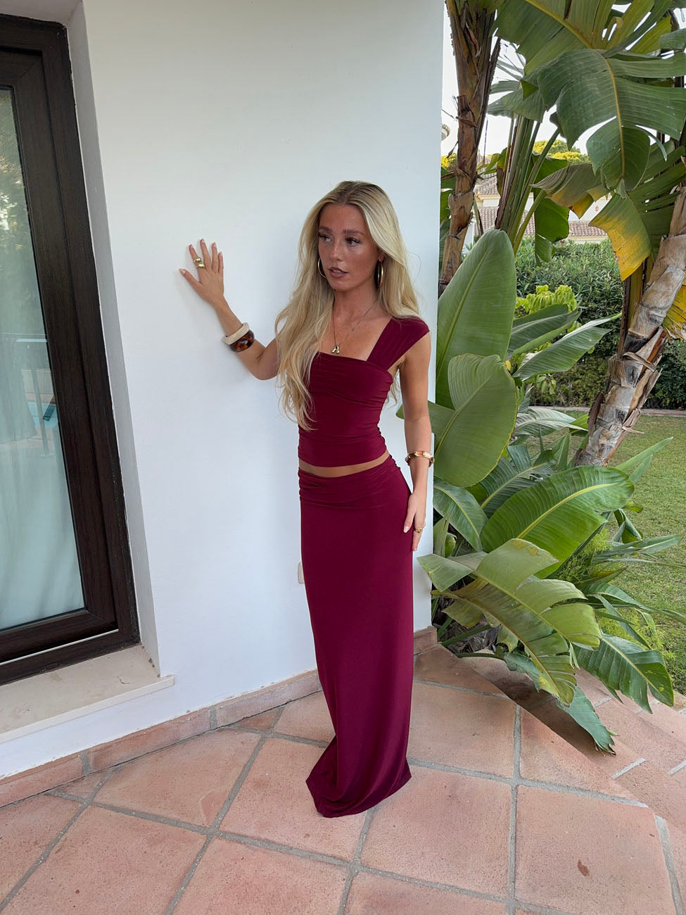 Yasmina maxi nederdel - Bordeaux