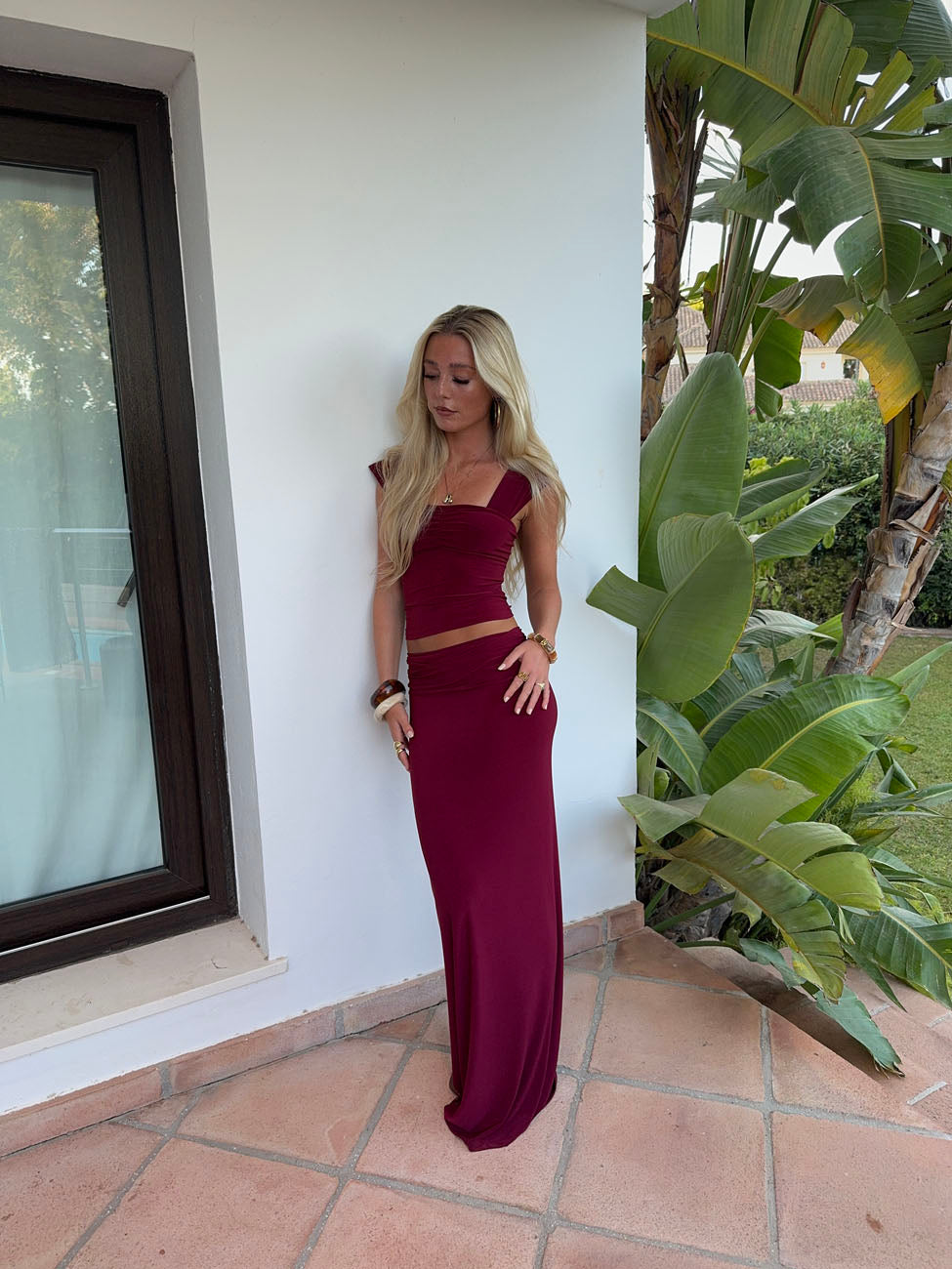 Yasmina maxi nederdel - Bordeaux