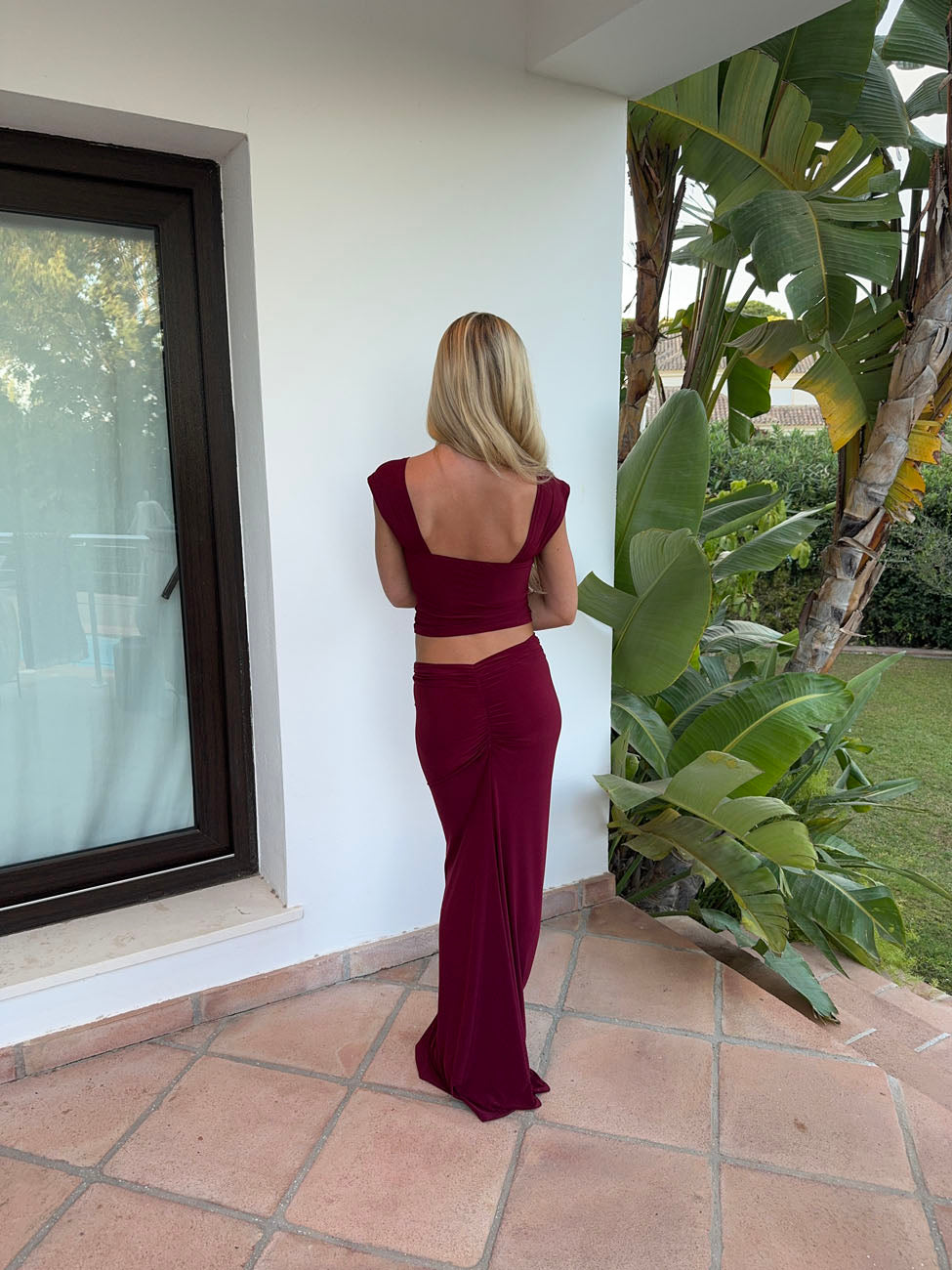 Yasmina maxi nederdel - Bordeaux
