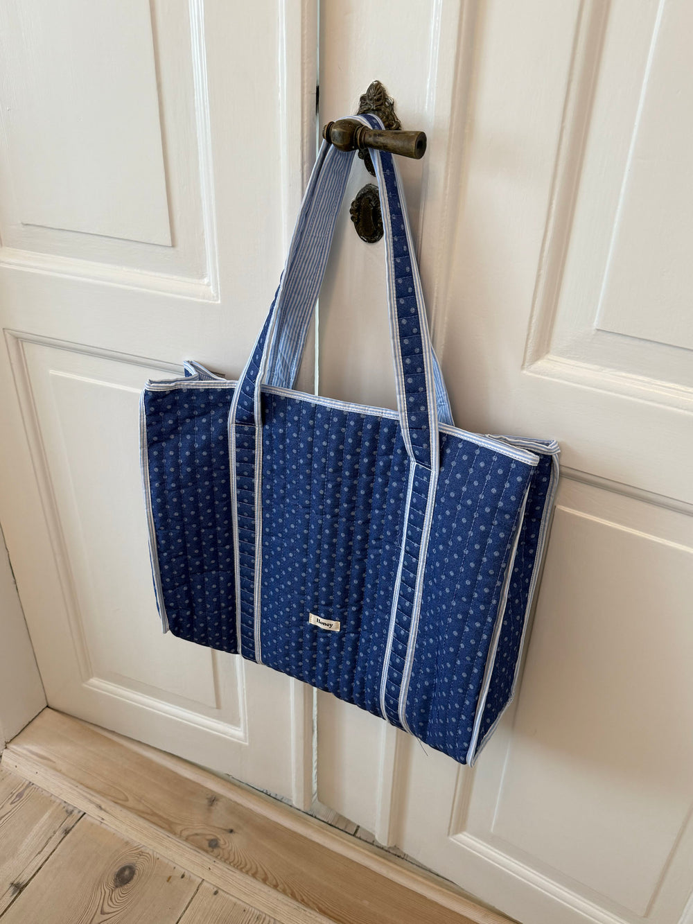 Honey net med prikker - Blå/hvide