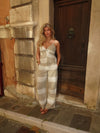 Islabel bukser - Beige/hvid