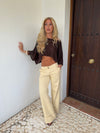 Emilie poncho med glimmer - Brun