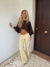Emilie poncho med glimmer - Brun