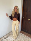 Emilie poncho med glimmer - Brun