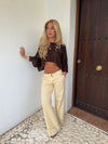 Emilie poncho med glimmer - Brun