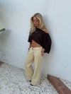 Emilie poncho med glimmer - Brun
