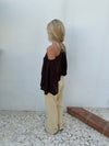 Emilie poncho med glimmer - Brun