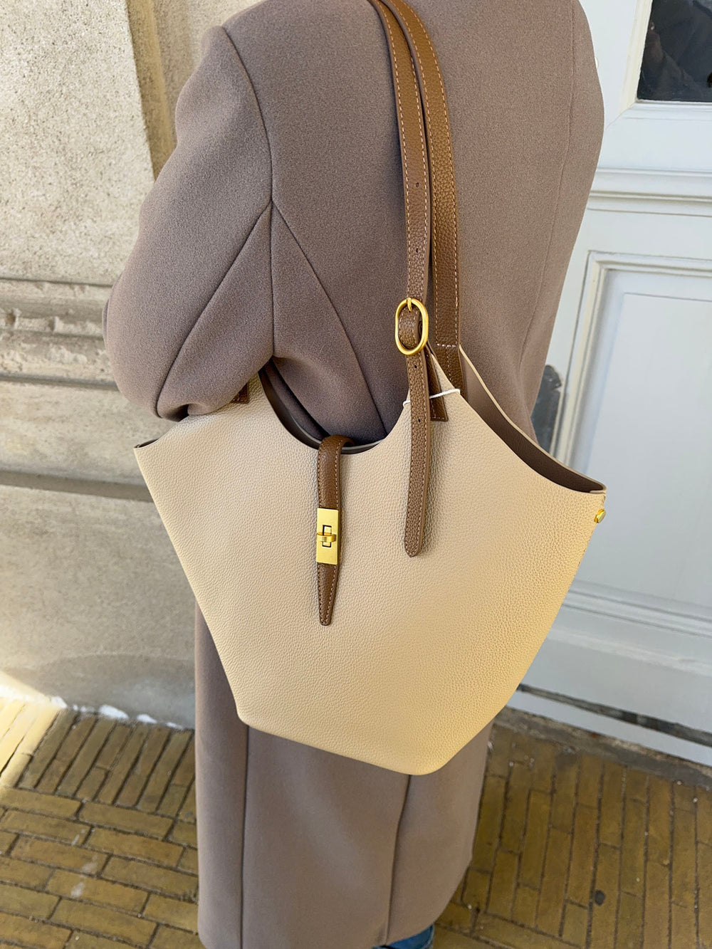 Brasília skuldertaske - Beige