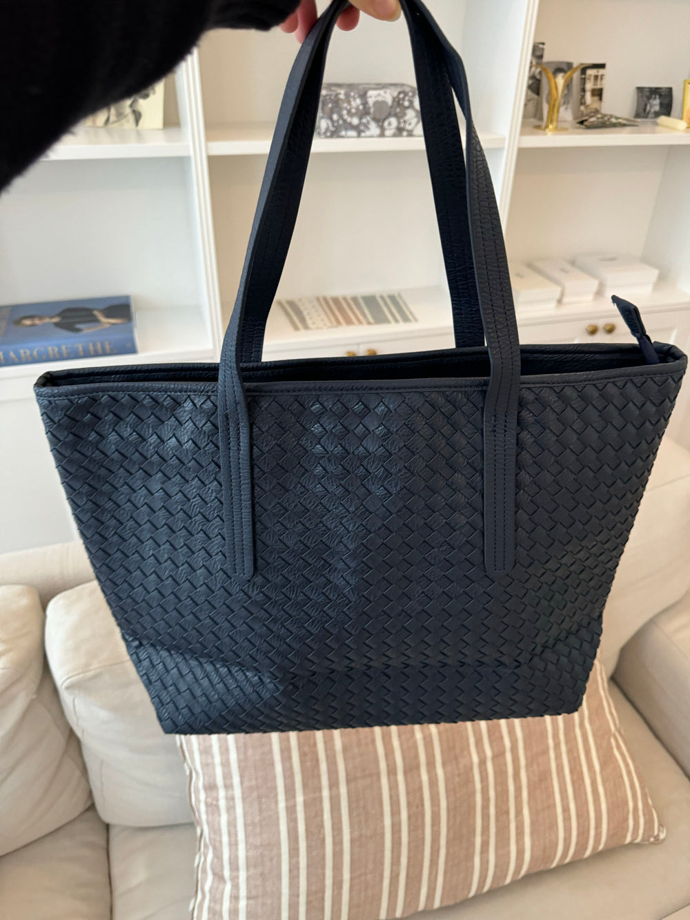 Macau skuldertaske i flet - Navy