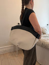 Dehli skuldertaske - Off white/sort