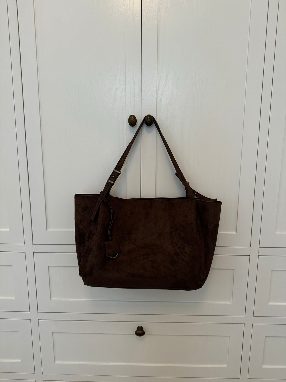 Rome skuldertaske i ruskind - Brun