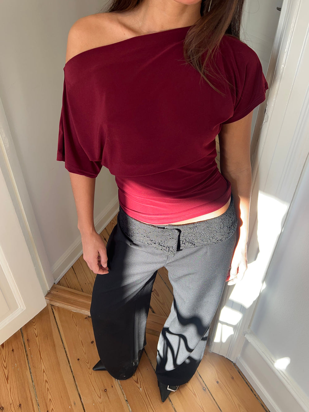 Florine figursyet t-shirt - Rød
