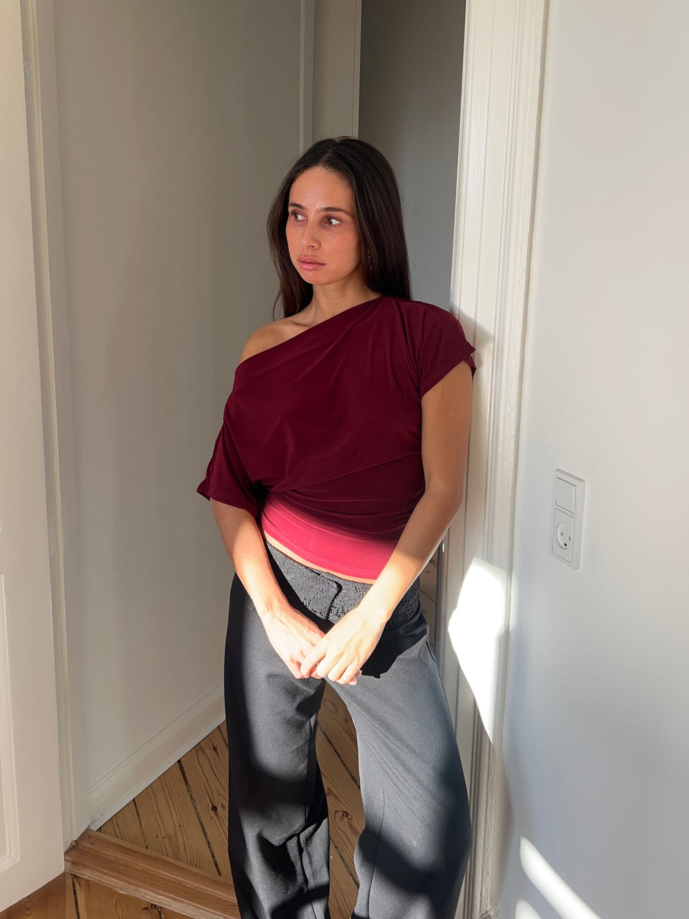 Florine figursyet t-shirt - Rød