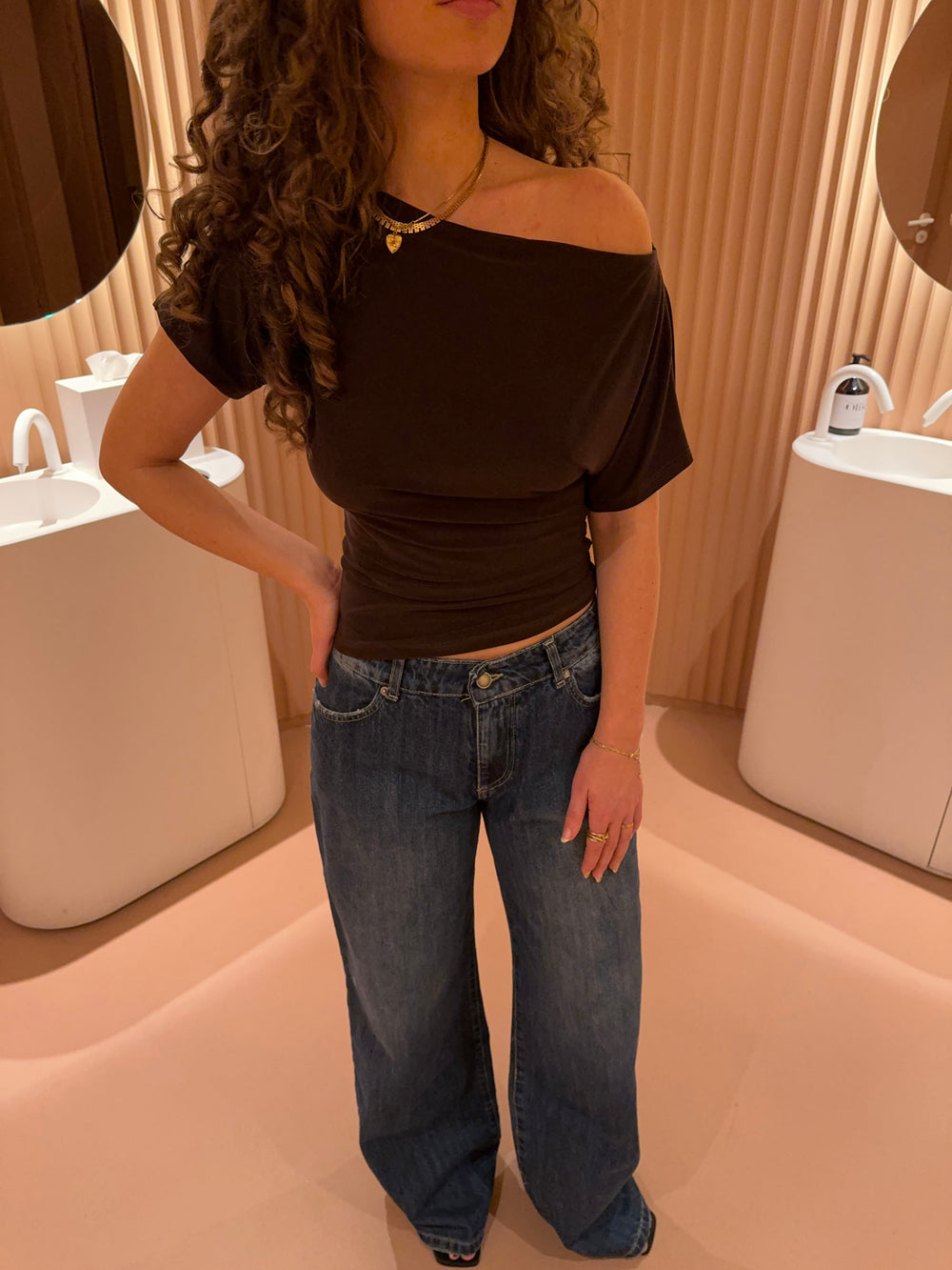 Florine figursyet t-shirt - Brun